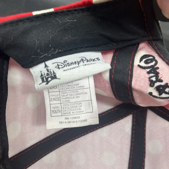 Disney Parks Minnie Mouse Hat Ears Red White Polka Dot Adjustable Youth Cap - Picture 4 of 4